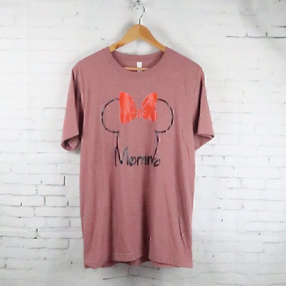 DISNEY DUSTY ROSE PINK MOMMY MINNIE MOUSE SHORT SLEEVE T SHIRT SIZE LARGE